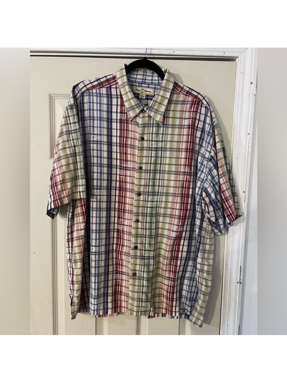 Tommy Bahama Plaid Button Down Shirt - 100% Silk